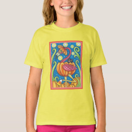 HALLOWEEN PINK FLAMINGO & SCHWARZE KATZE IN PUMPKI T-Shirt