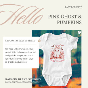 Halloween Pink Ghost und Pumpkins Baby Bodysuit Strampler