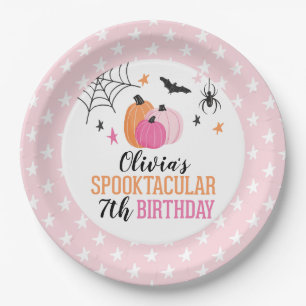 Halloween Pink Pumpkins und Stars Geburtstag Pappteller