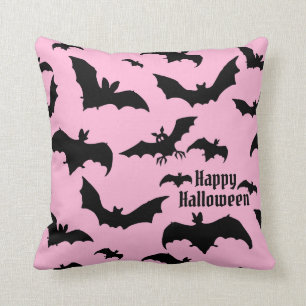 Halloween Pink und Schwarze Beute Kissen