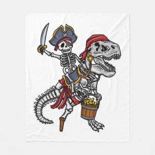Halloween-Pirat-Dinosaur-Skelett Fleecedecke