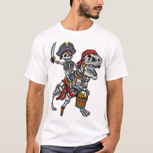 Halloween-Pirat-Dinosaur-Skelett T-Shirt
