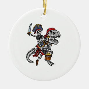 Halloween-Pirat-Dinosaurier-Skelett Keramik Ornament