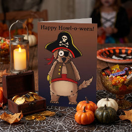 Halloween-Pirat-Hund Gruselige Jahreszeit Süßes od Karte