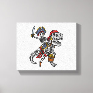 Halloween Pirate Dinosaur Skeleton Leinwanddruck