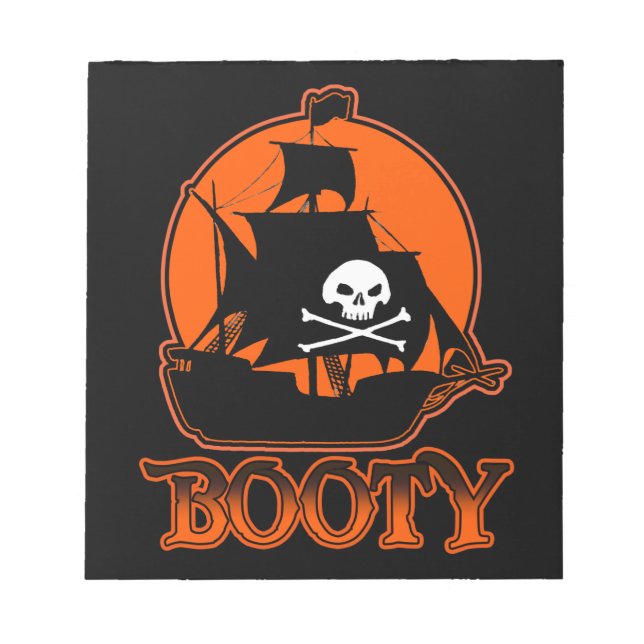 Halloween Pirate Hintern Notizblock (Vorderseite)