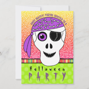 Halloween Pirate Skull Party Einladung