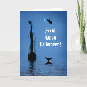 Halloween Pirate und Hexenmeer Karte