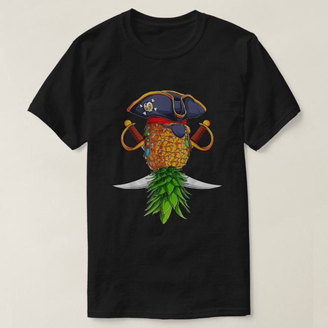 Halloween Pirate Upside Down Ananas Swingers Li T-Shirt (Design vorne)