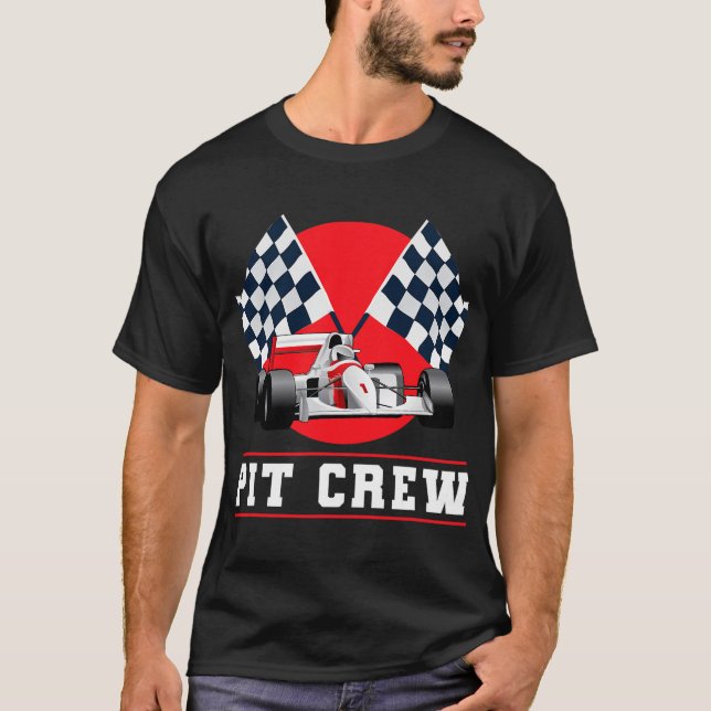 Halloween Pit Crew Kostüm Race Track T - Shirt (Vorderseite)