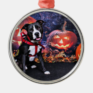 Halloween - Pitbull - Loki Silbernes Ornament
