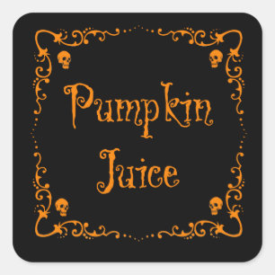 Halloween Poingredients Pumpkin Juice Quadratischer Aufkleber