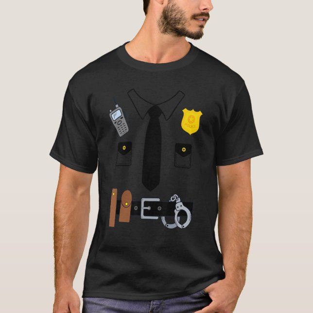 Halloween Police Uniformkostüm Halloween Kinder T-Shirt (Vorderseite)