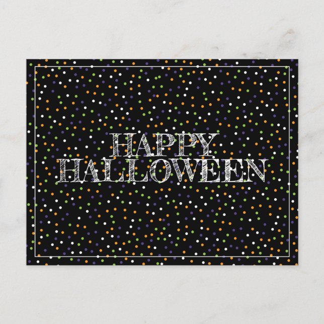Halloween Polka Dots Postkarte (Vorderseite)