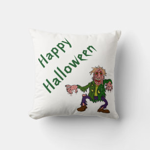 Halloween Polyester-Keuchkissen/Grünes Monster Kissen