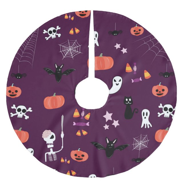 Halloween Polyester Weihnachtsbaumdecke (Vorderseite)