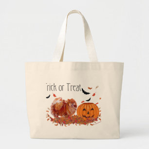 Halloween Pomeranian Jumbo Stoffbeutel
