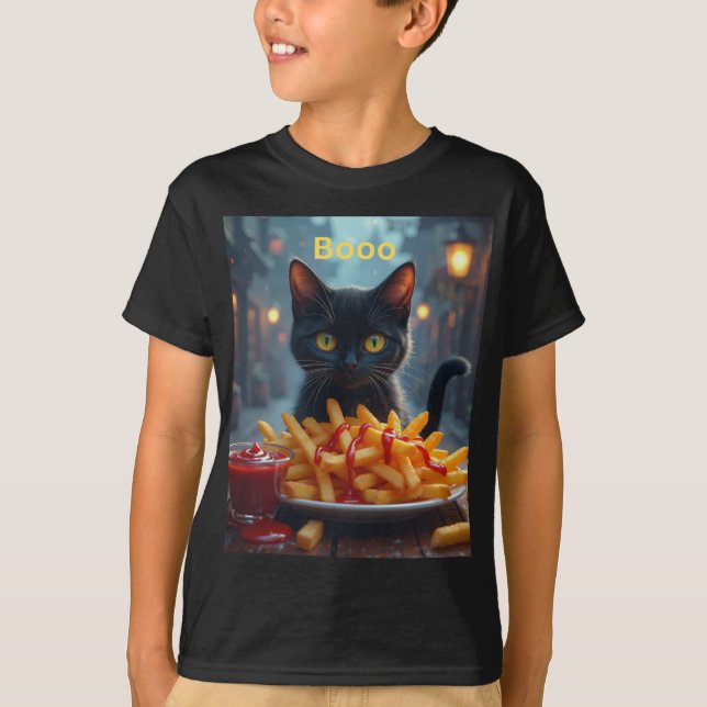 Halloween-Pommes Frites mit Catchup T-Shirt (Vorderseite)