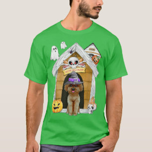 Halloween Poodle Dog Hexe Spuk House T - Shirt