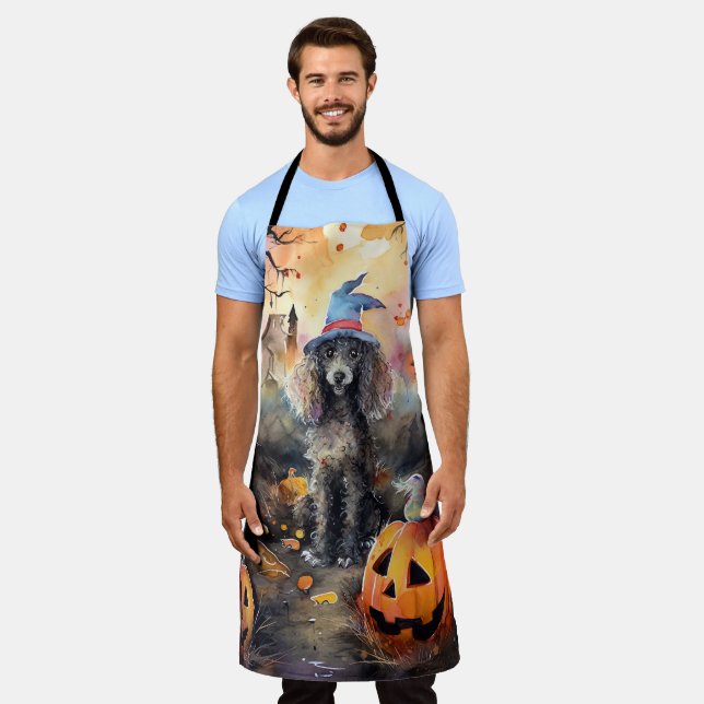 Halloween Poodle mit Pumpkins Beängstigend Schürze (Getragen)