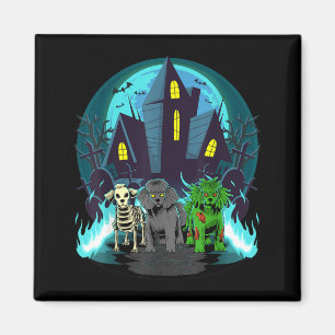 Halloween Poodles Zombie Skelett Schwarzer Pudel H Magnet