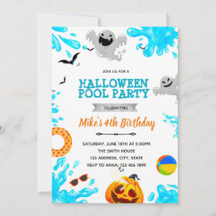 Halloween Pool-Party Einladung