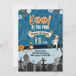 Halloween Pool Party Kinder schwimmen Halloween Ge Einladung