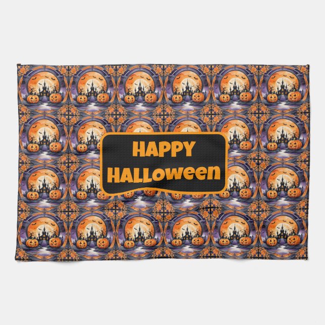 Halloween Popular Pumpkin Autumn Collection Geschirrtuch (Horizontal)