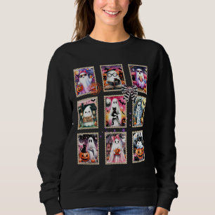 Halloween Postage Briefmarke Funny Halloween Ghost Sweatshirt