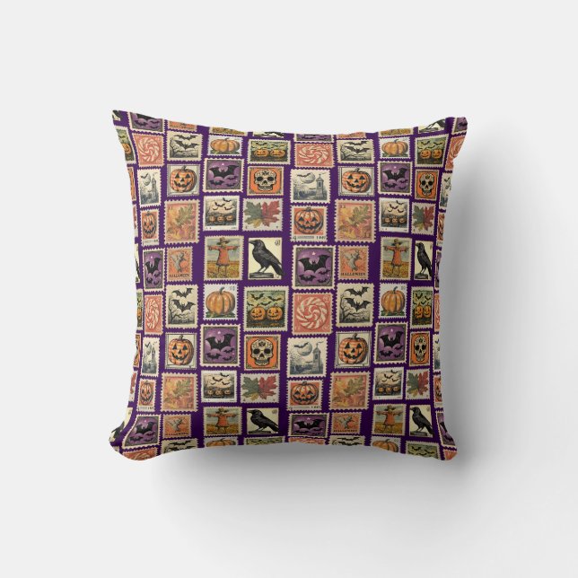 Halloween Postage-Briefmarke-Muster Pillowcase Kissen (Vorderseite)