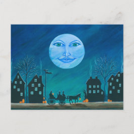 Halloween.postcard, Hexen, schwarz, Katze.Pferd Postkarte