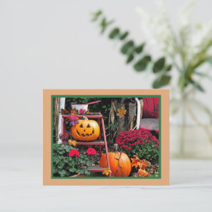 HALLOWEEN POSTCARD/SMILING PUMPKIN/HAPPY HALLOWEEN POSTKARTE