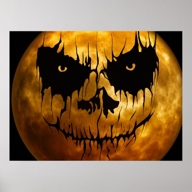 Halloween Poster-Beängstigend Moon Face Poster (Vorne)