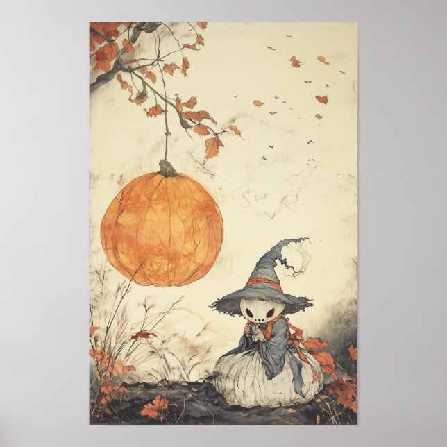 Halloween Poster im koreanischen Malstil (Vorne)