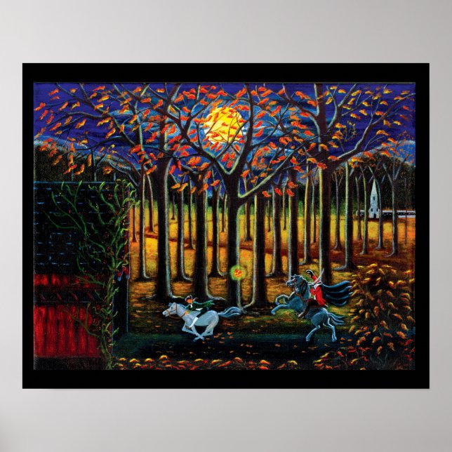 Halloween, Poster, kopflos, Pferd, Wald Poster (Vorne)