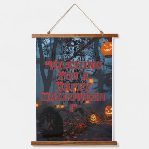 Halloween-Poster Wandteppich Mit Holzrahmen