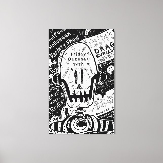 Halloween-Posterdesign Leinwanddruck (Vorderseite)