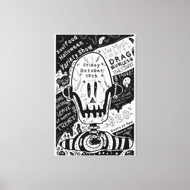 Halloween-Posterdesign Leinwanddruck (Vorderseite)