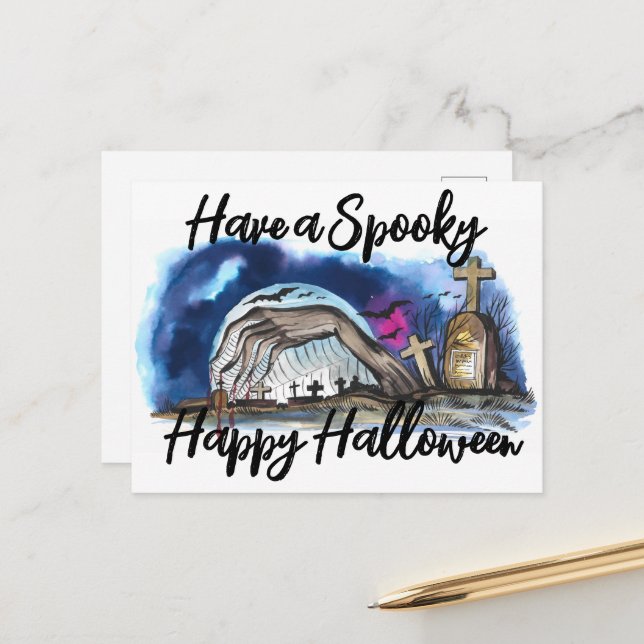 Halloween Postkarte (Vorderseite/Rückseite Beispiel)
