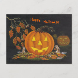 Halloween, Postkarte, Chipmunk, Jack-o-Lantern Postkarte