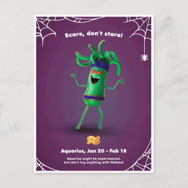 Halloween Postkarte für Aquarius (Vorderseite)