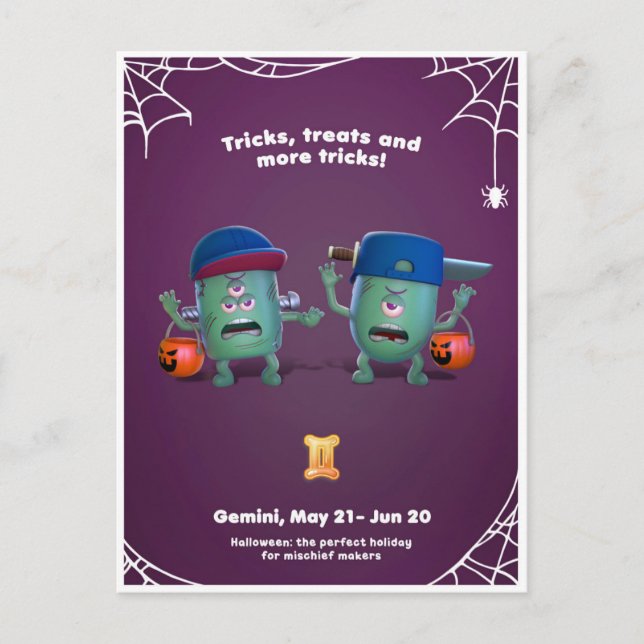 Halloween Postkarte für Gemini (Vorderseite)