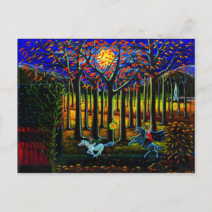 Halloween, Postkarte, kopflos, Pferdefleisch, Schl Postkarte