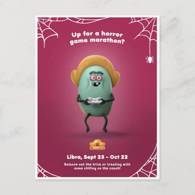 Halloween Postkarte - Libra (Vorderseite)