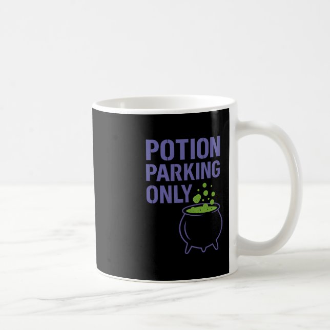 Halloween Potion Parking nur Cauldron Grafik Kaffeetasse (Rechts)