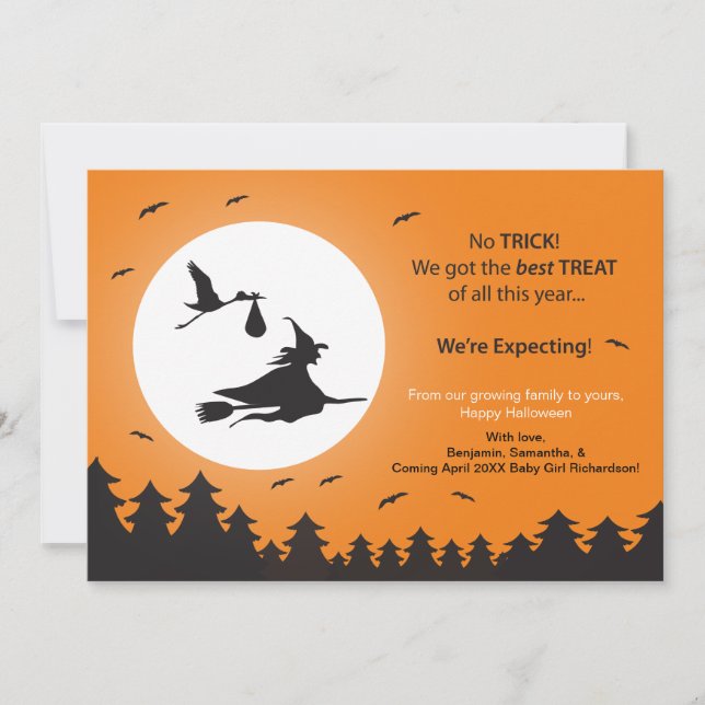 Halloween Pregnancy Ankündigung (Vorderseite)