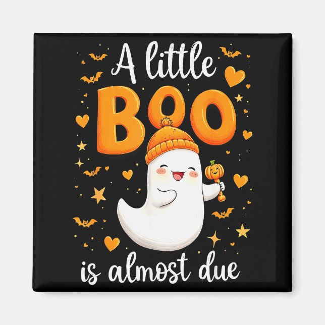 Halloween Pregnancy Announcement A Little Boo Is A Magnet (Vorne)