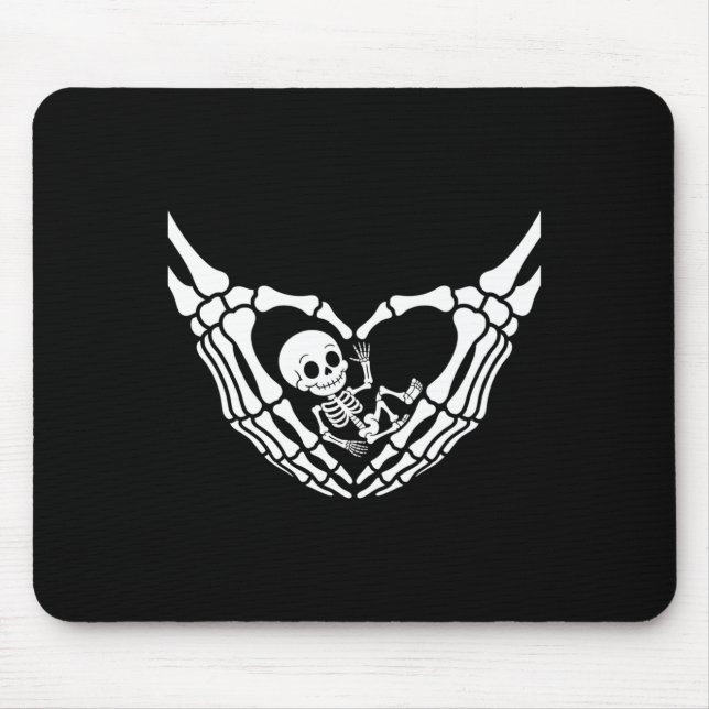 Halloween Pregnant Baby Skeleton Spooky Season Neu Mousepad (Vorne)
