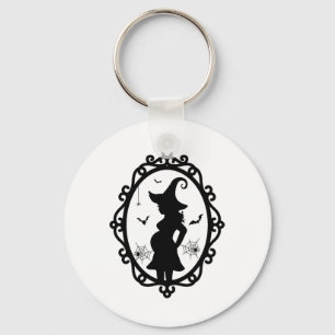 Halloween Pregnant Hexe and Mirror Hexenkostüm Schlüsselanhänger