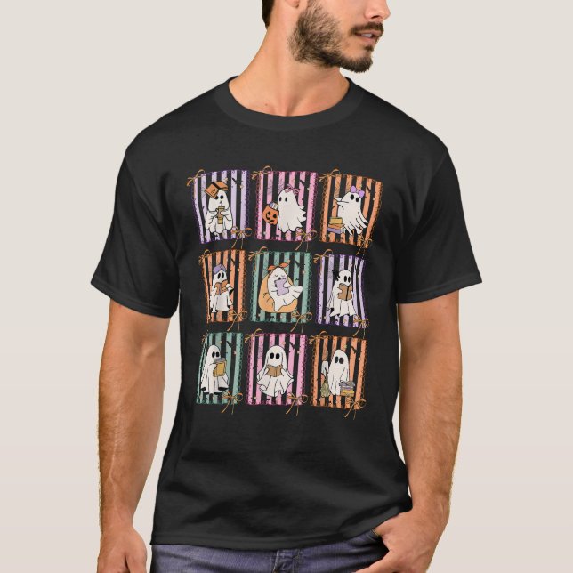 Halloween Preppy Spooky Ghost Trick oder Tee (Vorderseite)